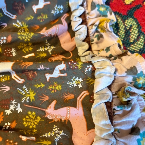 mixed pattern hippie dress with belt - Picture 4 of 5